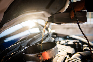 Change the Oil , close up selective focus