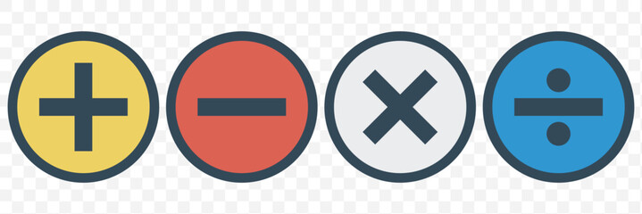 Isolated Red Green Plus and Minus Icon PNG. EPS 10.