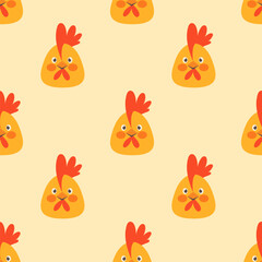 Baby seamless pattern with cute chickens