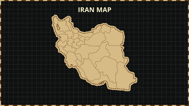 A Map highlighting Iran Map, Iran modern map with Gold and Black Color Hi detailed Vector, geographical borders, Iran Map Vector Illustration