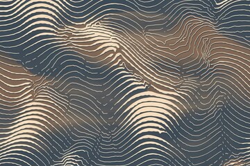 Obraz premium Abstract topographic wavy line pattern in organic earth tones