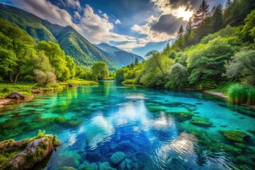 Albania Blue Eye Spring, Long Exposure Mountain Photography, Crystal Clear Water, Natural Wonder,  Stunning Landscape