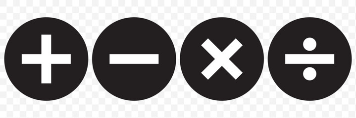 plus and minus icon on transparent Background. EPS 10.