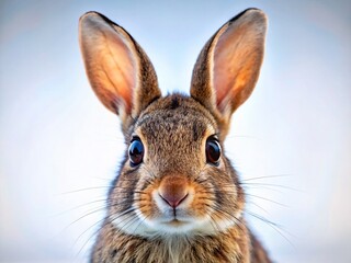 Obraz premium Alert Wild Rabbit Closeup - Nature Wildlife Photography