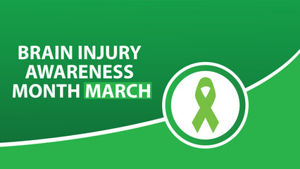 Brain Injury Awareness Month march web banner design illustration 
