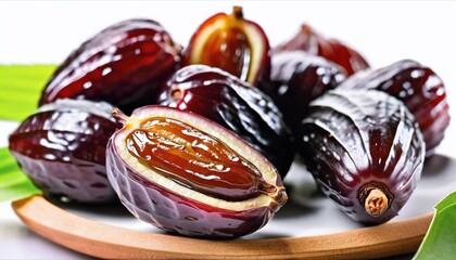 ramadan kareem, date fruit set cut out isolated on a background