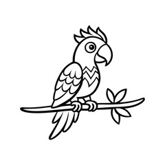 vector illustration of a parrot  coloring book