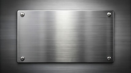 Metal plate on gray background rendering mock up, industrial design