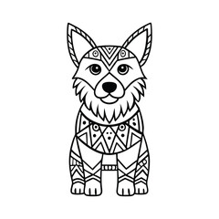 vector illustration of a dog  coloring book