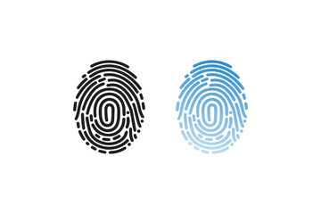 fingerprint icon black color vector silhouette illustration isolated in white background