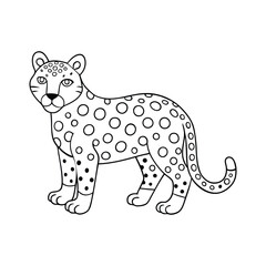 leopard vector illustration  coloring book