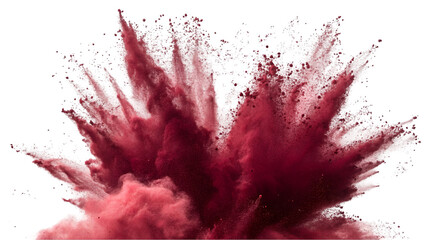  color powder maroon explosion dynamic smoke burst dust  isolated transparent background 