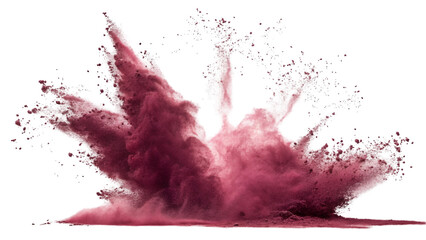  color powder maroon explosion dynamic smoke burst dust  isolated transparent background 