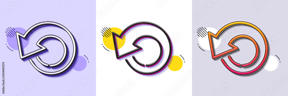 Poster recovery info line icon. halftone dotted pattern. gradient icon with grain shadow. backup data sign.