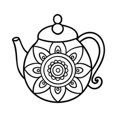 Fototapeta premium vector illustration of a teapot coloring book