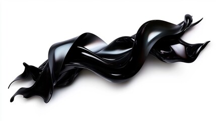 Abstract Black Liquid Swirl: A Dynamic Composition