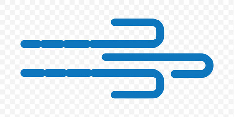 Obraz premium Wind icon set in blue design. Vector line art illustration isolated on Transparent background. EPS 10.