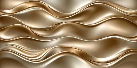 Obraz premium Abstract Smooth Shiny Gold Waves. Realistic Metal Texture. Seamless Background Design.