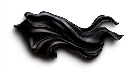 Abstract Black Swirling Fabric: A 3D Render of Elegant, Flowing Black Textile