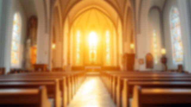 Abstract bokeh background of catholic church. AI Generated Images