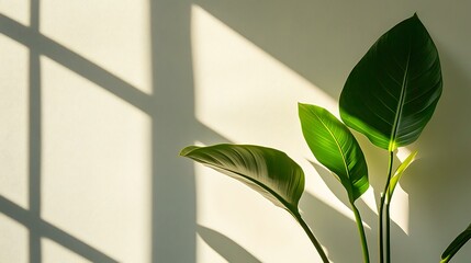 Isolated soft shadows of leaves cast through a window onto a wall, with intricate details and a transparent background, perfect for overlay designs.