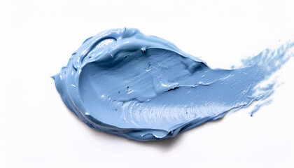 Obraz premium Smear of blue clay face mask. Refreshing and nourishing cosmetic product. Skincare and wellness