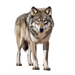 High Quality PNG Cutout Photo of a Wolf Realistic Full Body Wildlife Image
