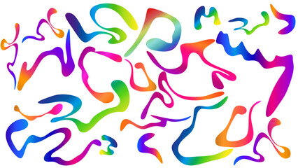 Abstract shape of rainbow colored curved lines with background. Abstract wavy colorful lines