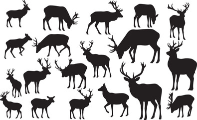 Père David's Deer Silhouettes