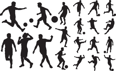 Playing Football Silhouettes