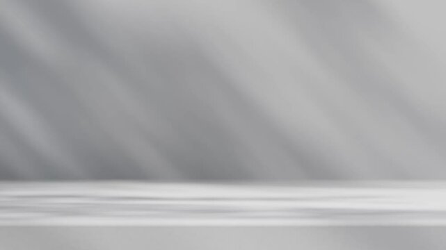 Abstract white background with light and shadow for luxury product placement. Summer outdoor showroom scene for cosmetic and beauty brand display. Modern realistic 3d rendering animation.
