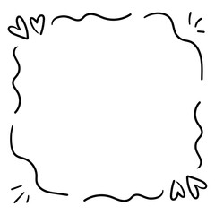 Abstract frame with heart doodle hand drawn for valentine, card, wedding, element and illustration