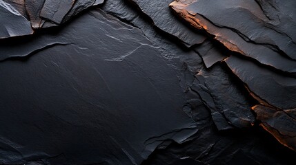 Dark Slate Texture: Abstract Background of Rugged, Black Stone