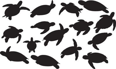 Sea Turtle Silhouettes