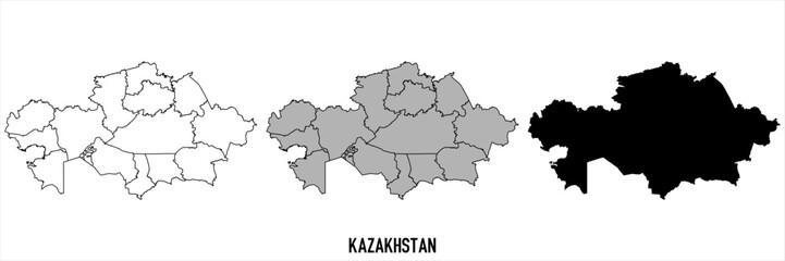 Fototapeta premium High detailed vector map - kazakhstan 