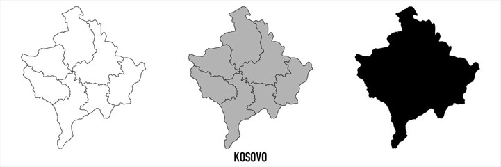 Fototapeta premium High detailed vector map - Kosovo 