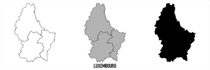 High detailed vector map - Luxembourg
