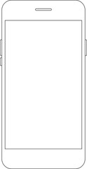 Outline line drawing modern smartphone. Elegant thin stroke line style design vector. Elegant thin line stroke style design smartphone.