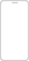 Outline line drawing modern smartphone. Elegant thin stroke line style design vector. Elegant thin line stroke style design smartphone.
