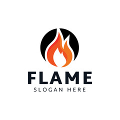 Fire or flame logo design isolated on white background.