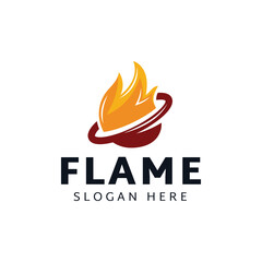 Fire or flame logo design isolated on white background.