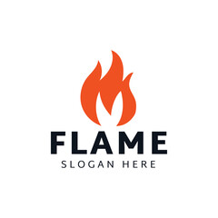 Fire or flame logo design isolated on white background.