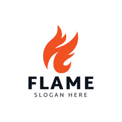 Fire or flame logo design isolated on white background.
