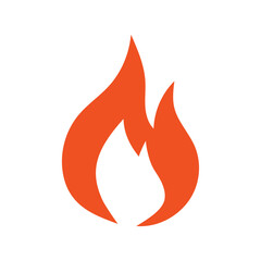 Fire or flame icon design isolated on white background.