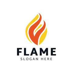 Fire or flame logo design isolated on white background.