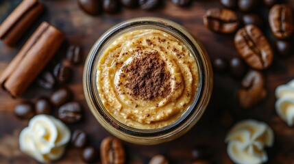 Coffee Butter in Jar, Cinnamon, Beans