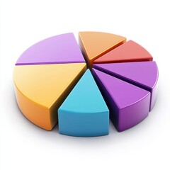 Fototapeta premium A colorful pie chart divided into multiple segments, representing data distribution visually.