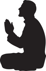 Praying Man Silhouette Vector Bundle
