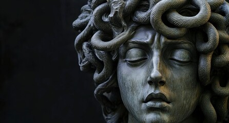 Medusa Statue Close-Up View