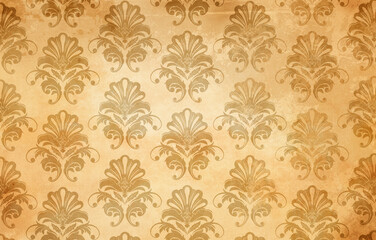 Old grunge wallpaper with decorative floral patterns.